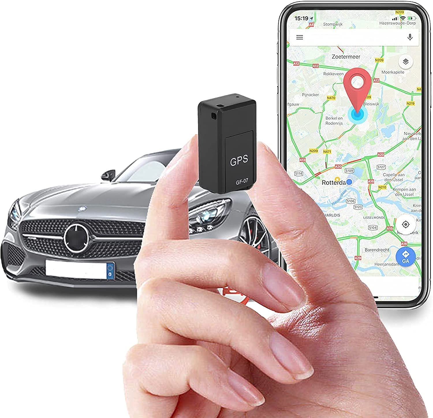 GPS Wireless Tracker with Voice Recording, Magnetic Real Time Tracking GPS Tracker for Kids Safety, Bikes, Cars, Elders & Pets (GF-07 GPS Tracker) (GF-07)
